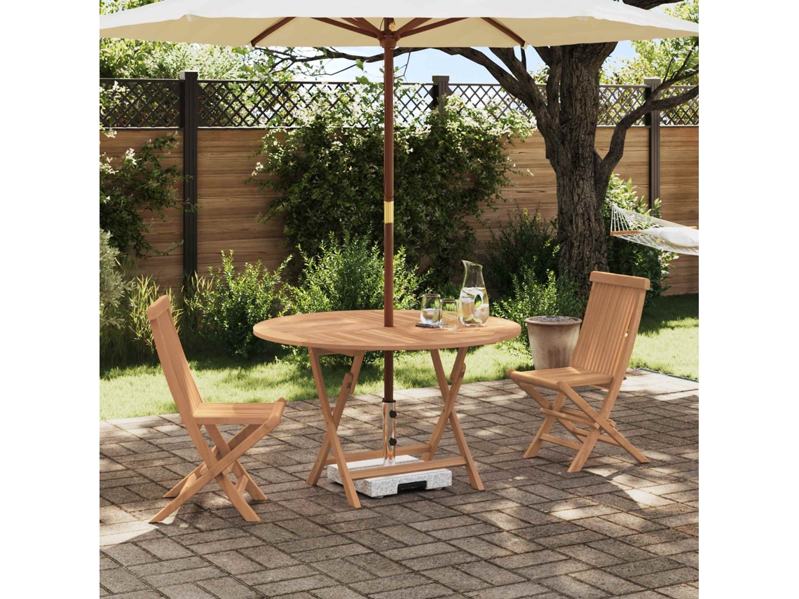 Vidaxl Conjunto Bistro De Jardim 3 Unid. Natural
