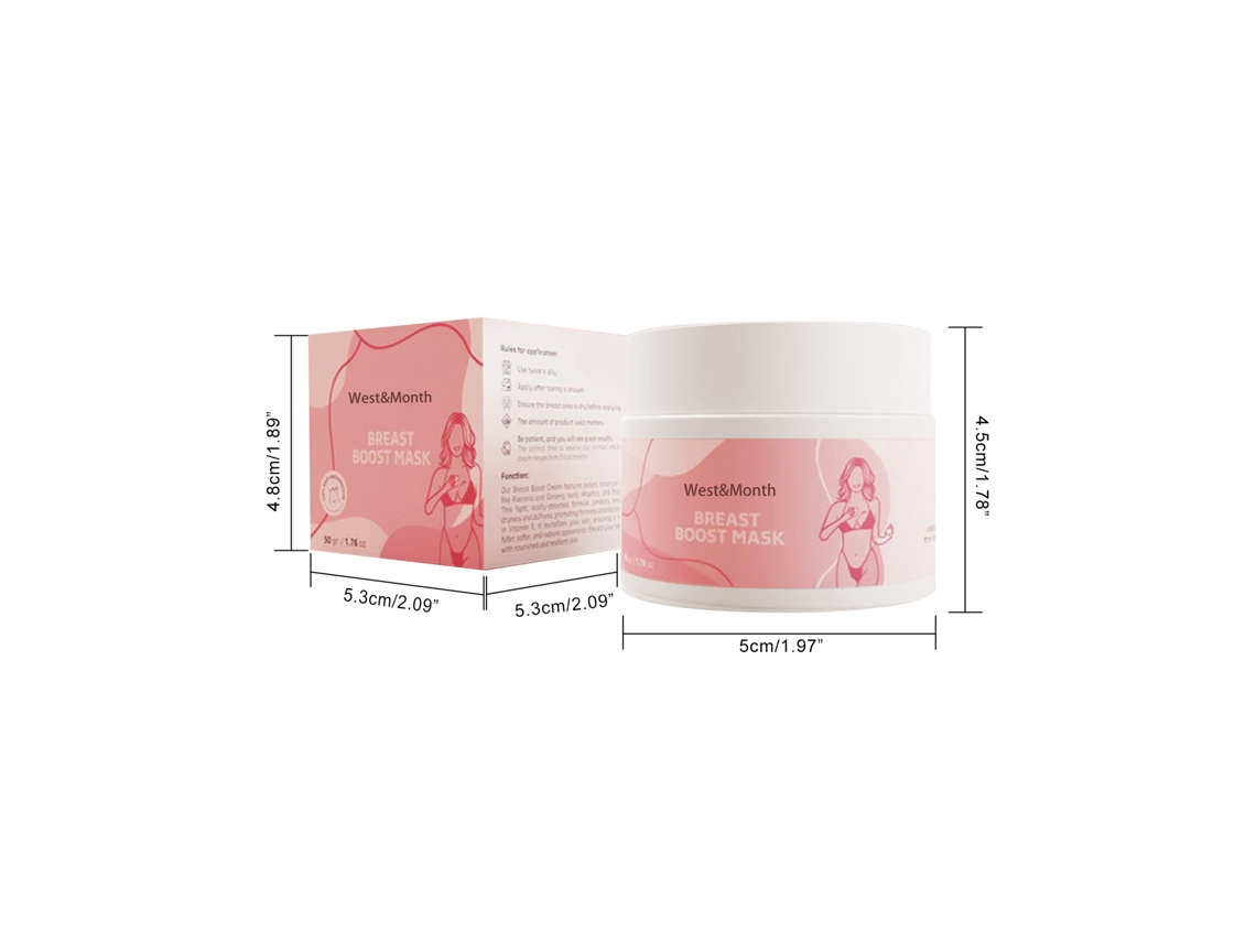 Crema De Aumento De Seios Westmonth 50g Com Ingredientes Naturais Para Aparência Mais Voluminosa E Firme