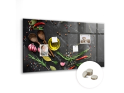 Quadro Magnético Especiarias Na Bancada Para A Sala De Estar Espelharte (120x60 Cm)
