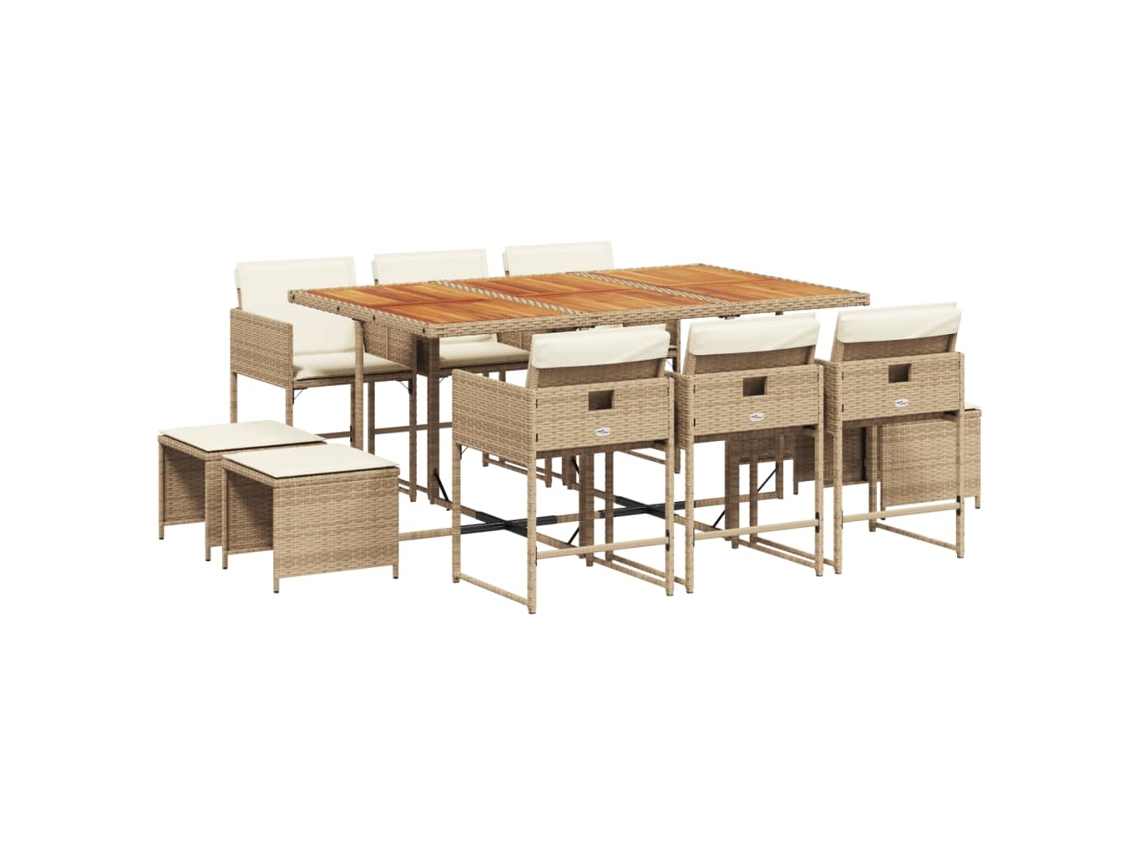 Garden Dining Set, Garden Dining Sets Vidaxl Bege Rattan / Vime (n/a)