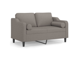 2-seater Sofa, 2-seater Sofas Vidaxl Cinzento-acastanhado Tecido (n/a)