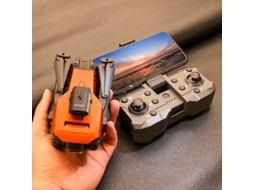 Drone Bestvite Dobrável K6 Pro Com Câmera Dupla 4k Prevenção De Obstáculos Em 360° (3 Baterias Duração Da Bateria 15 Min Laranja)