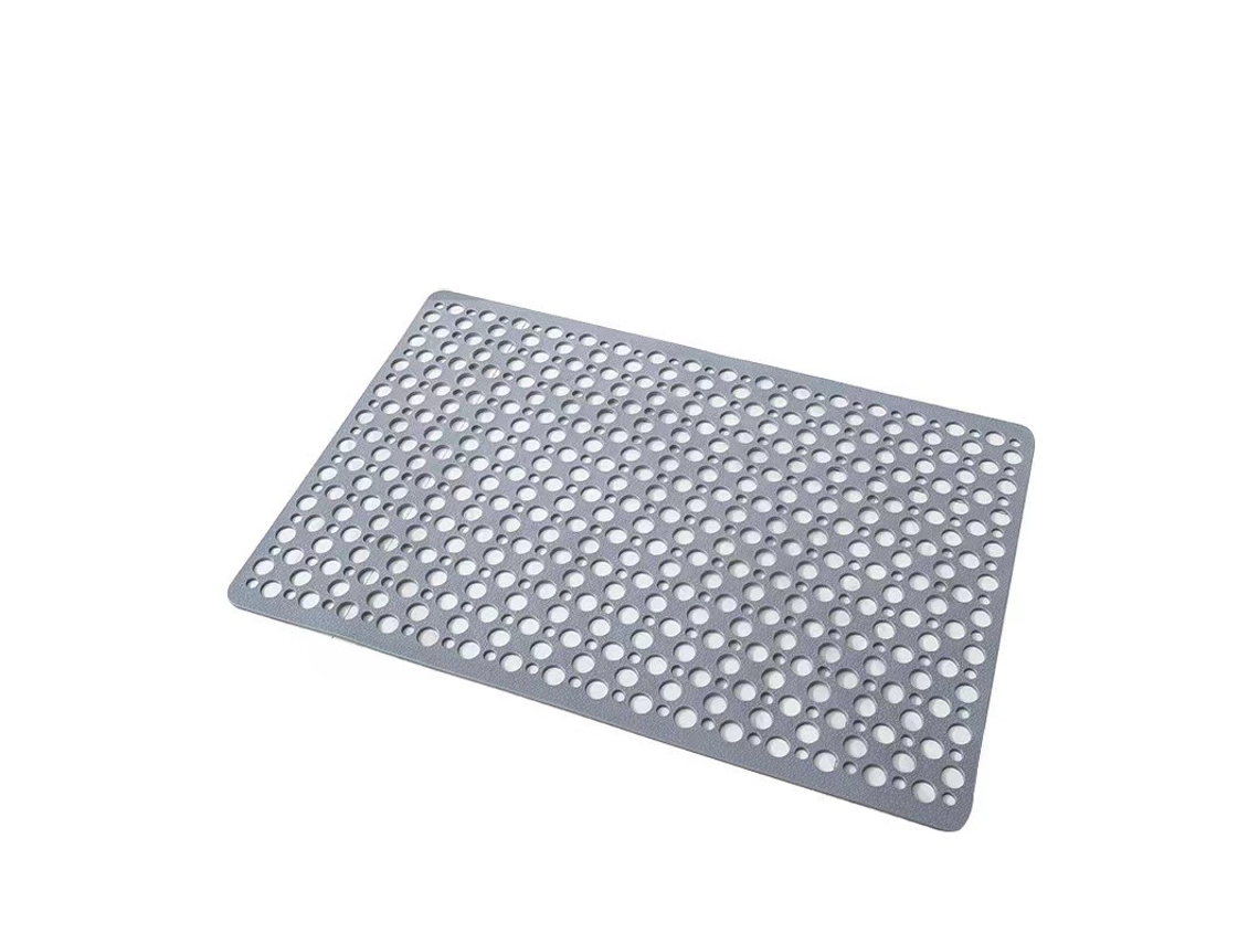 Tapete De Banho Antibacteriano Antiderrapante Tpe Cinza, Tapete De Banheiro Para Banheira 35 X 67 Cm, Lavável À Máquina, Tapete Antimofo Para Chuvei