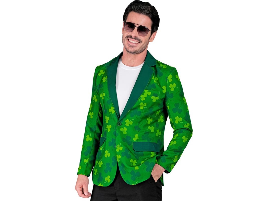 Fantasia ou jaqueta masculina do dia de São Patrício com trevo verde