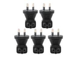 Aetheria 5pcs Adaptador Plugue Au para Iec320 C5 Conector Macho fêmea 90 Graus 10a 2500w