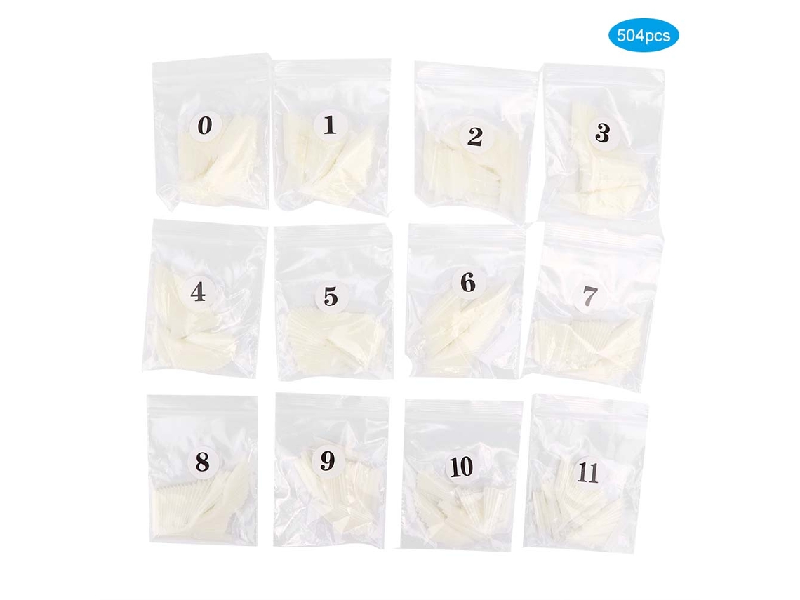 504pcs Pontes De Unhas Falsas Profissionais Vestíveis Diy Ferramenta De Manicure Natural Abs Segura 12 Tamanhos