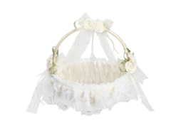 Cesta de flores branca romântica para casamento