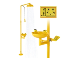 Estação De Lavagem Ocular Vevor Com Chuveiro De Emergência 87 X 40 X 233 Cm, Amarelo