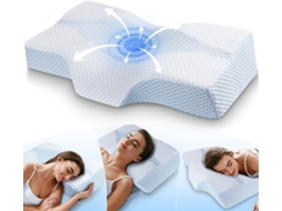 Lurelia Travesseiro Cervical, Espuma Viscoelástica, Ergonómico, Ortopédico, Para Dormir De Lado, Natural