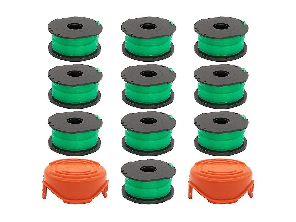 D0h 2 Tampa do Carretel + 10 Carretéis de Substituição para Cortador de Grama Black Decker Gh3000 C8x Gh3000r Lst540 Lst540b