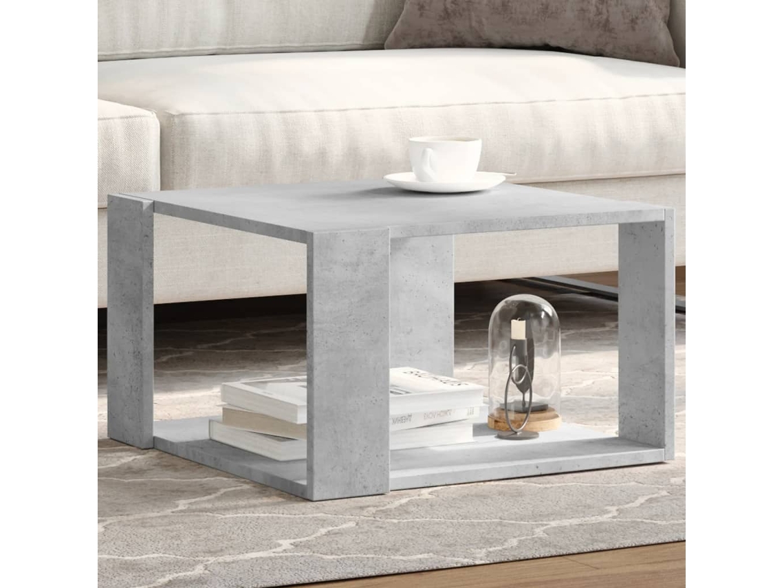 Vidaxl Mesa De Centro 51,5x51,5x30 Cm Derivados Madeira Cinza-cimento