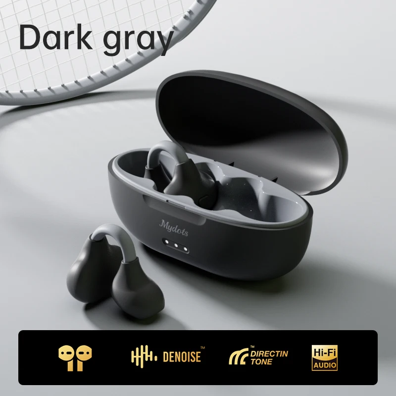 (cinza Escuro) Fones De Ouvido Bluetooth Sem Fio, Compatíveis Com Bluetooth 5.3, Com Microfone, Fones De Ouvido Com Clipe.