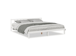 Cama Extra Longa Sem Colchão MAISON EXCLUSIVE Pinho Maciço Branco 180x210 cm