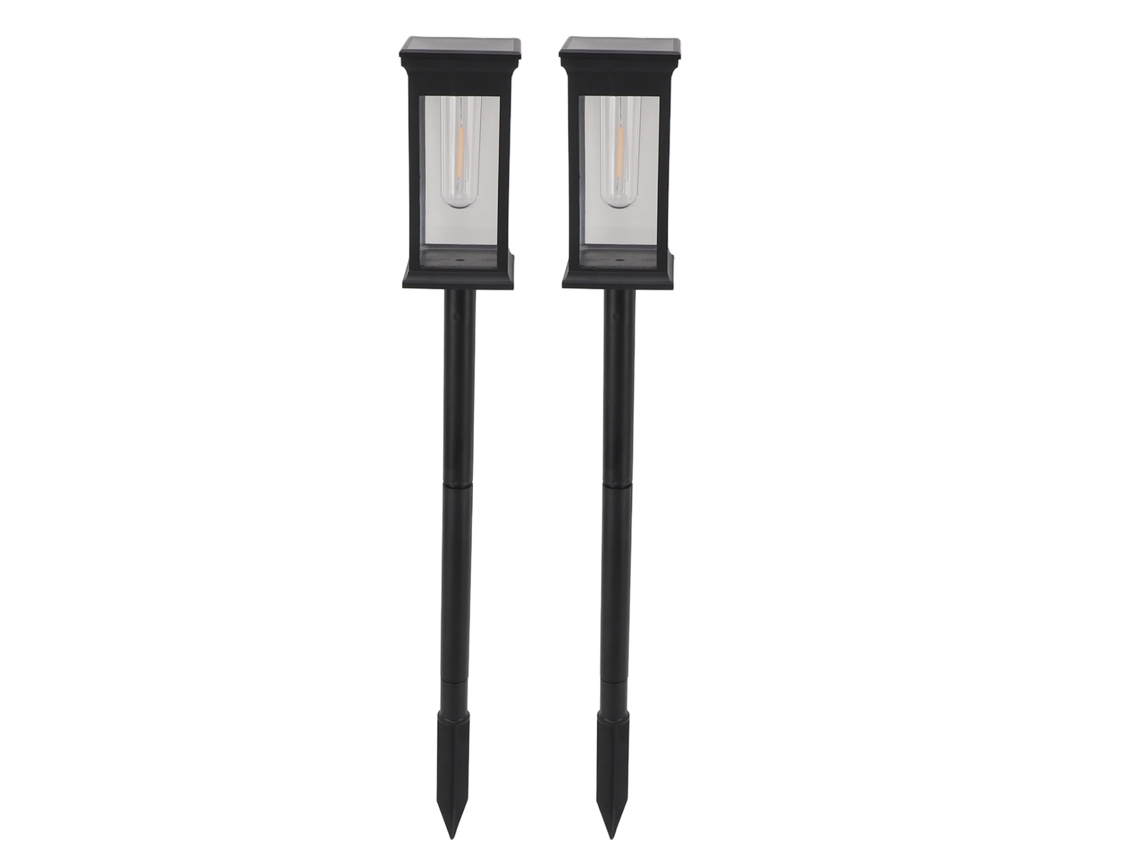 2pcs luzes de caminho solar ao ar livre impermeáveis auto on off luz quente para jardim pátio quintal | S/MARCA