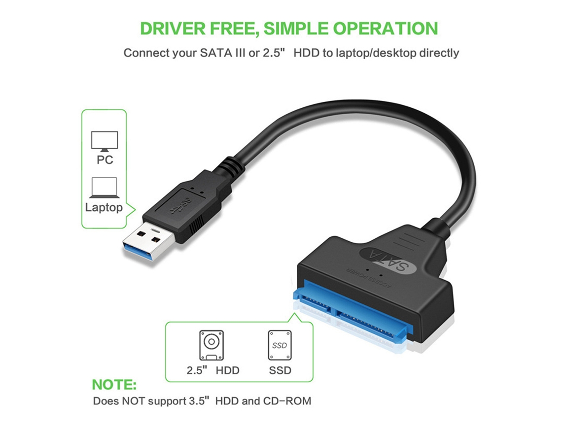 Adaptador USB 3.0 para SATA (Conversão, Conexão)
