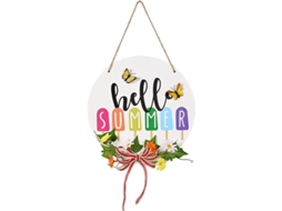 Cartel De Boas-vindas Para Porta Principal 30 Cm Padrão Hello Summer Decoração Pendente Para Casa