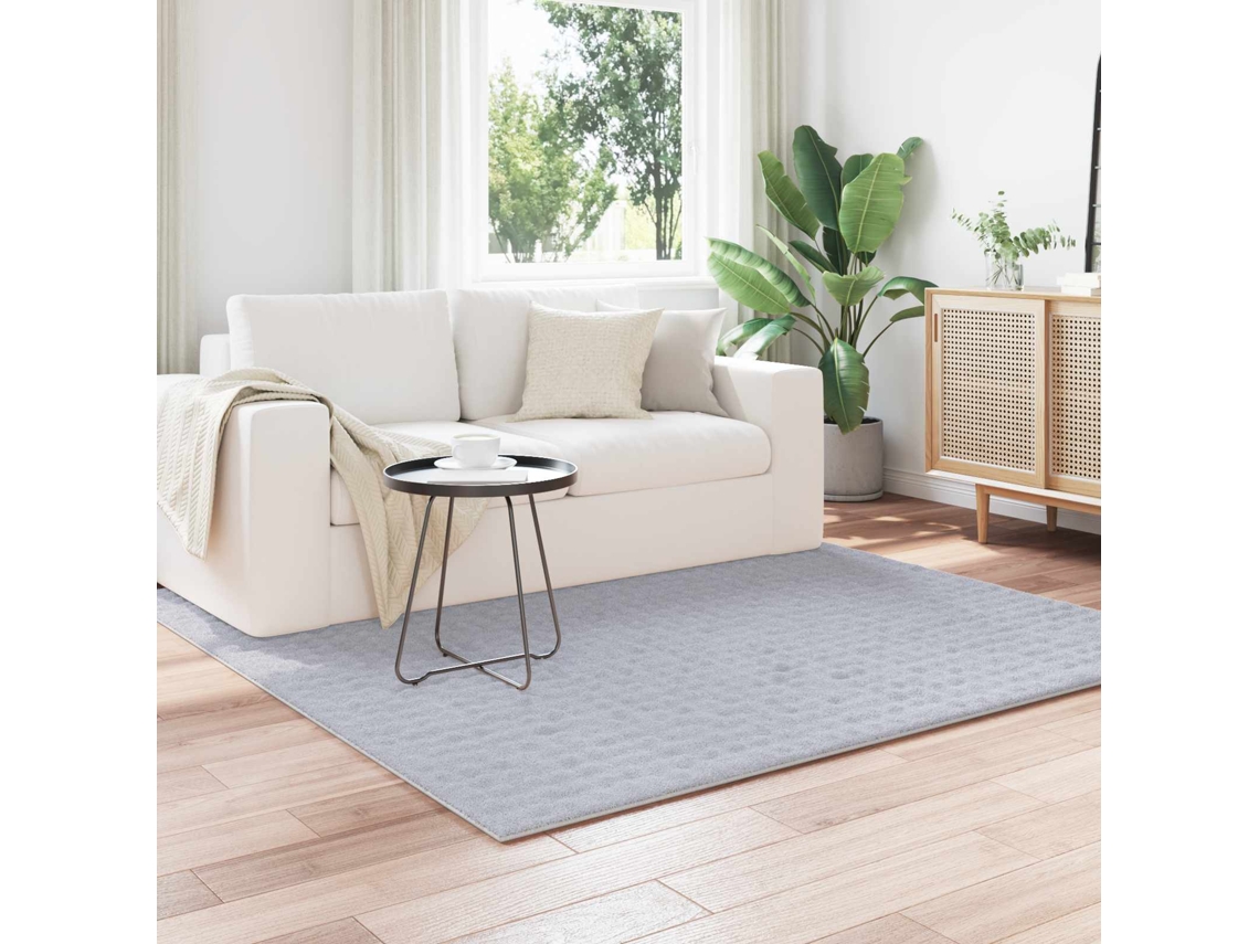 Vidaxl Tapetes De Área Quadrado Sirolo Cinzento 120 X 120 Cm Poliéster