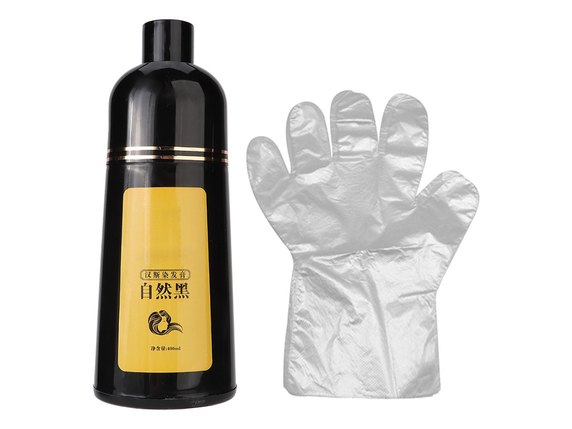 2026 champú Tinte Negro de Plantas Naturales 400ml Coloración Y Cuidado Capilar