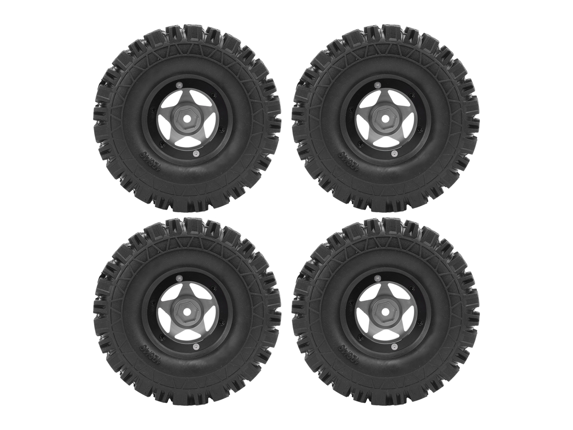 4pcs Jantes Rodas Rc Crawler De Liga De Alumínio 5 Estrelas 120x46mm Conjunto Pneus Rc