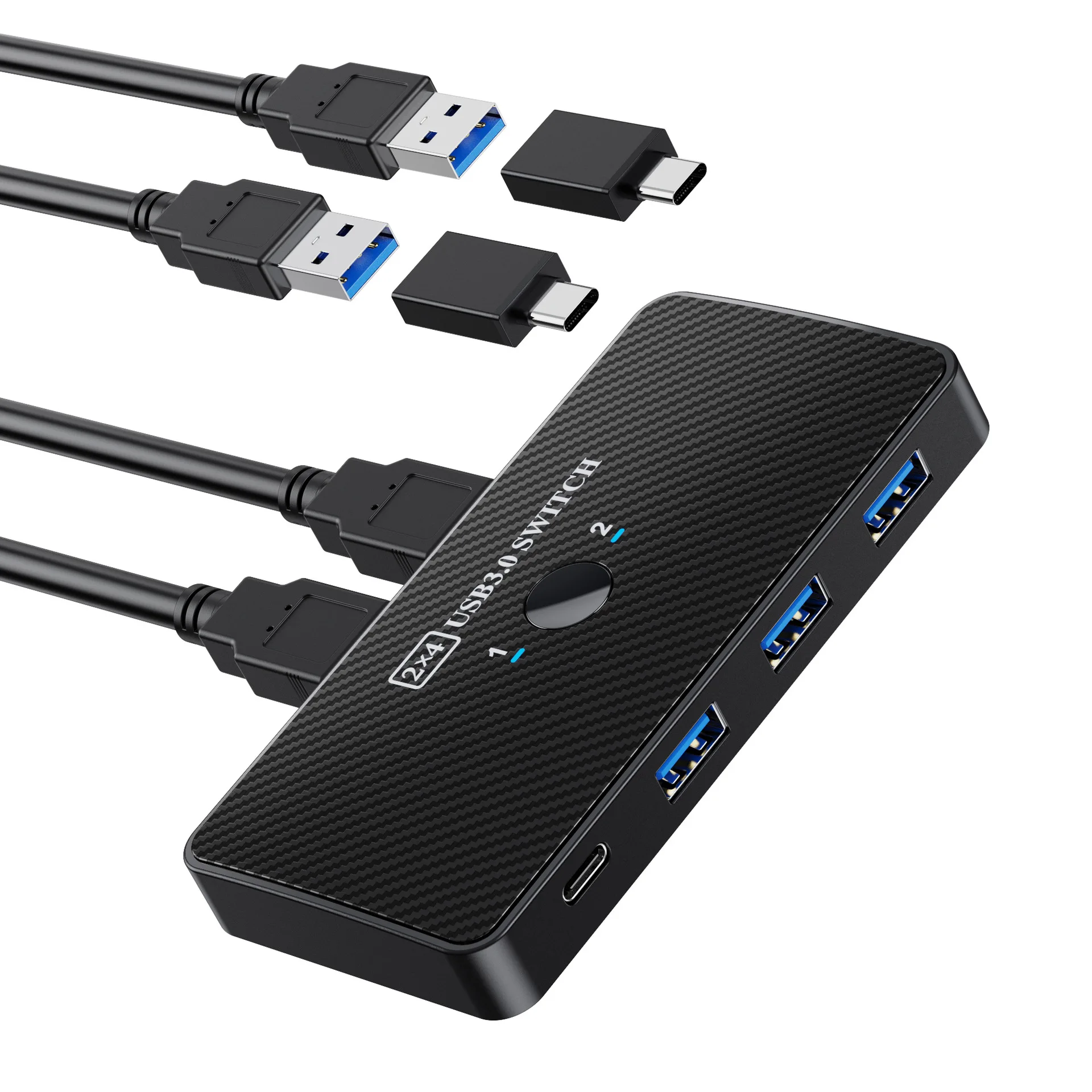 Adaptador Switch Kvm Usb, Switch Usb 3.0, 2 Entradas E 4 Saídas, Switch Para Compartilhamento De Impressora