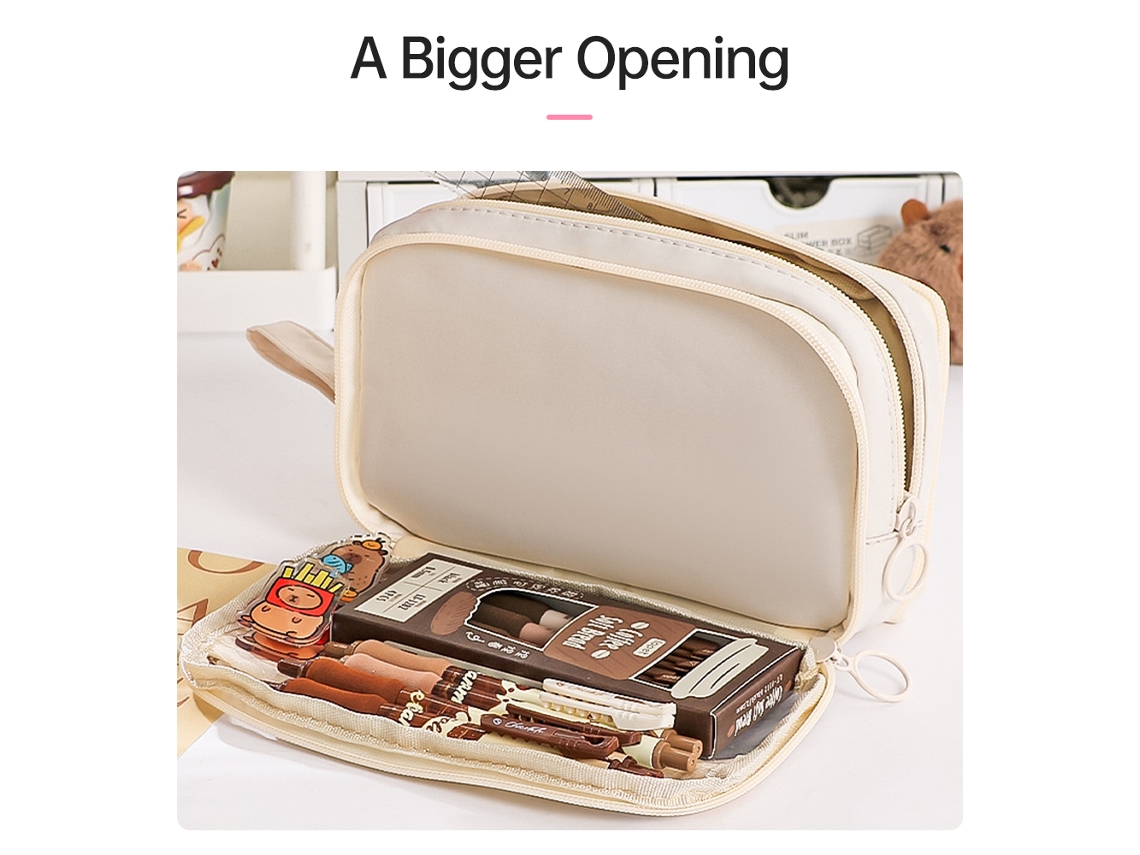 Estojo de Lápis Grande Capacidade 6 Camadas Cute Pencil Pouch Durável Lavável com Alça para Estudantes Artistas Meninas Meninos Kids