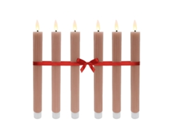Conjunto De 6 Velas Cônicas Led Sem Chama De Cera Real