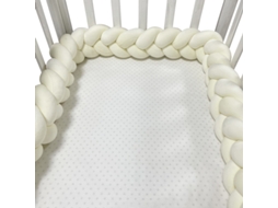 Protetor De Berço Faixa Anticolisão, Para-choques Macio Para Berço De Bebé (branco Leitoso - 2 Metros) Spqment