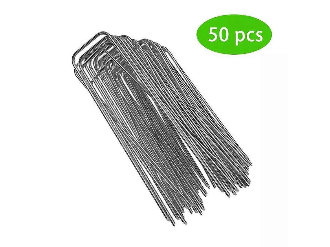 50 Estacas de Jardim em Forma de U, Aço Inoxidável, para Tecido Anti-Insetos, Camping, Cercas, 2,5*40*200mm S/MARK