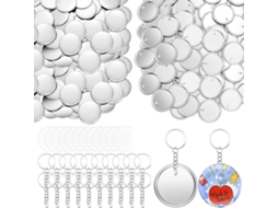 Pacote com 100 Chaveiros Artesanais com Emblemas de 58 Mm para Artesanato. SFUSHOS