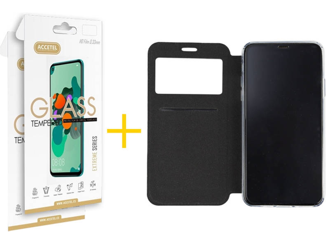 Kit Capa + Película 2 X iPhone 11 Pro Max Skyhe Gandy Flip Cover Preto