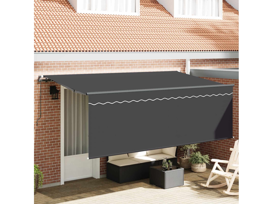 Vidaxl Toldo Retrátil Antracite 400 X 200 Cm Poliéster E Alumínio