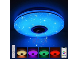 Rebe lâmpada de Teto Led 36w Regulável com Alto falante Bluetooth, Controle Remoto/app, Mudança de Cor Rgbw