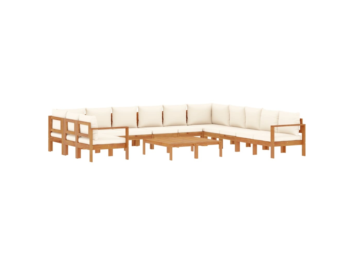 Maison Exclusive - Conjunto de Sofá de Jardim 9 Peças com Almofadões Acácia Maciça
