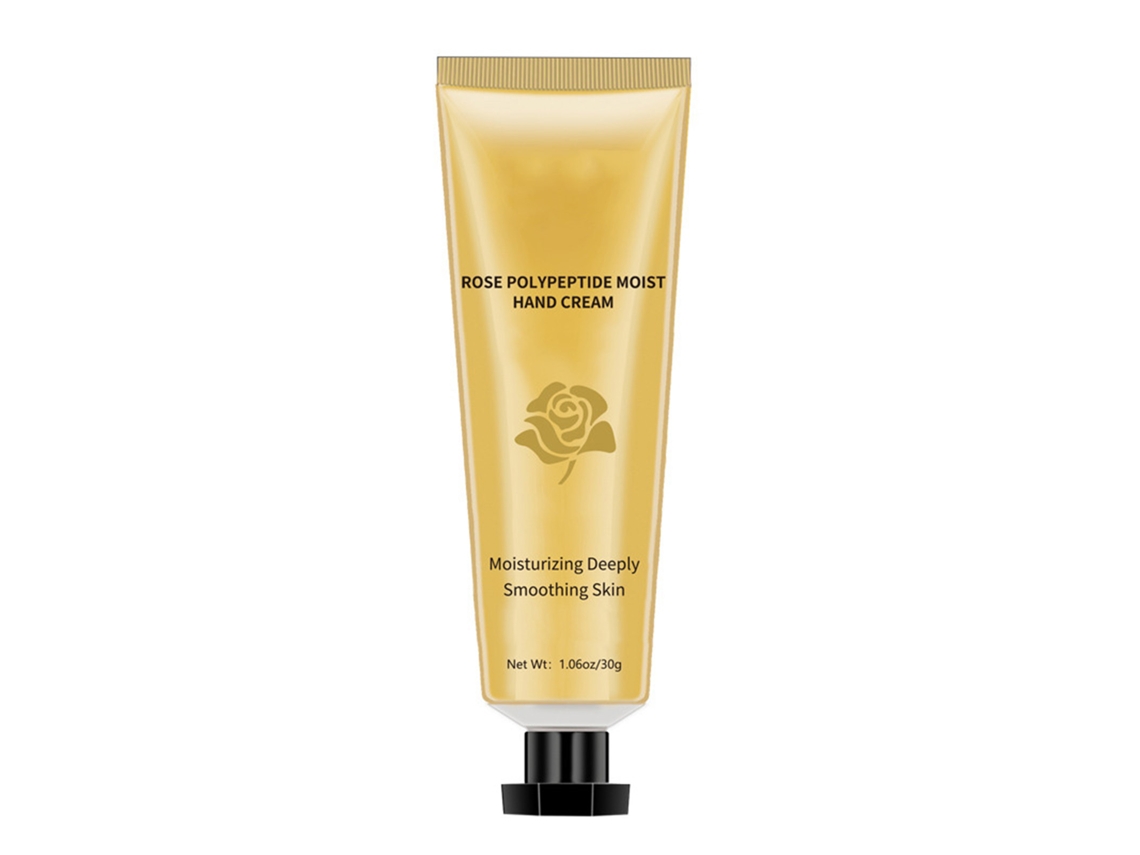 Creme para as mãos com polipeptídeos de rosa para hidratação diária e cuidados pessoais.