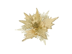 Laxiscreed Flor Artificial De Natal Com Pó De Ouro Para Decoração De Árvore Natalícia