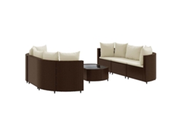 Garden Sofa Set, Garden Sofa Sets Vidaxl Marrom Rattan / Vime (n/a)