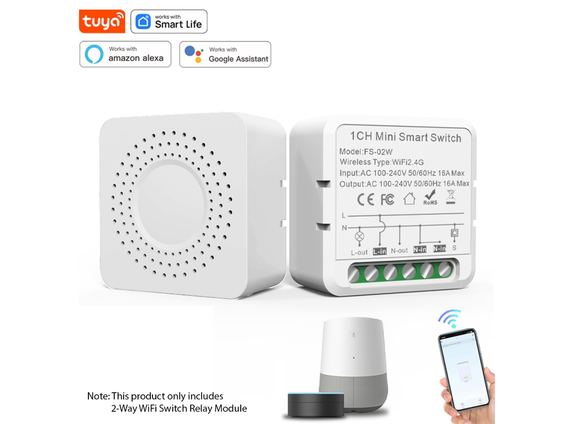 Módulo De Relé Wifi 2 Vias Com Controle Por Voz E Cronômetro