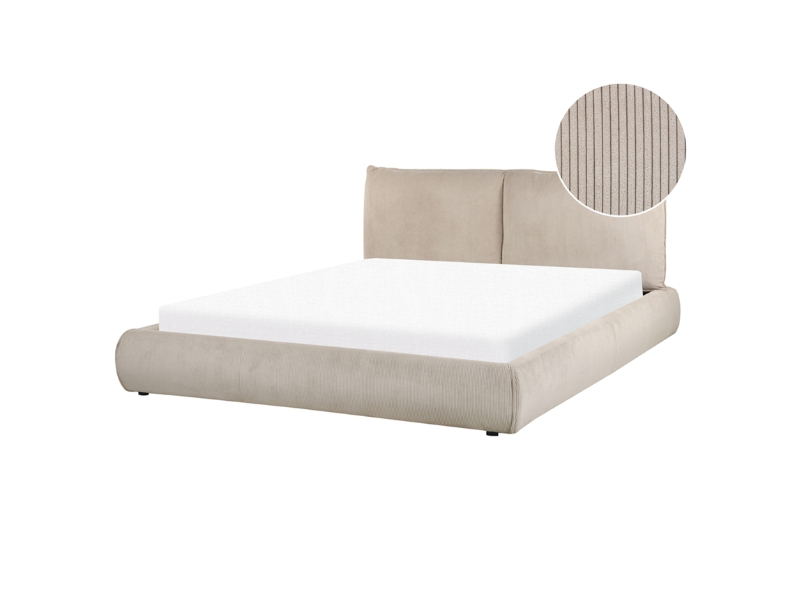 Cama de Casal BELIANI Vinay de Bombazine Taupe 160x200