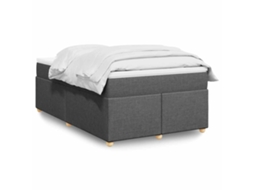 Vidaxl Cama Boxspring Com Colchão 120x190 Cm Tecido Cinzento-escuro