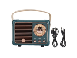 Business caixa de Som Bluetooth Retro Vintage Pequena Estilo Antigo Portátil para Mesa Quarto Escritório Verde
