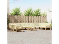 Vidaxl Conjunto De Sofás Para Exterior 11 Unid. Branco E Creme