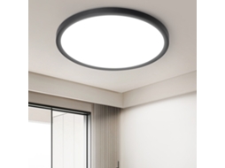 ZMH Luminária de teto LED preta minimalista de 18 cm para banheiro e cozinha