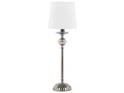 Candeeiro De Mesa Beliani Kubena De Vidro, Ferro Branco 18x18x56