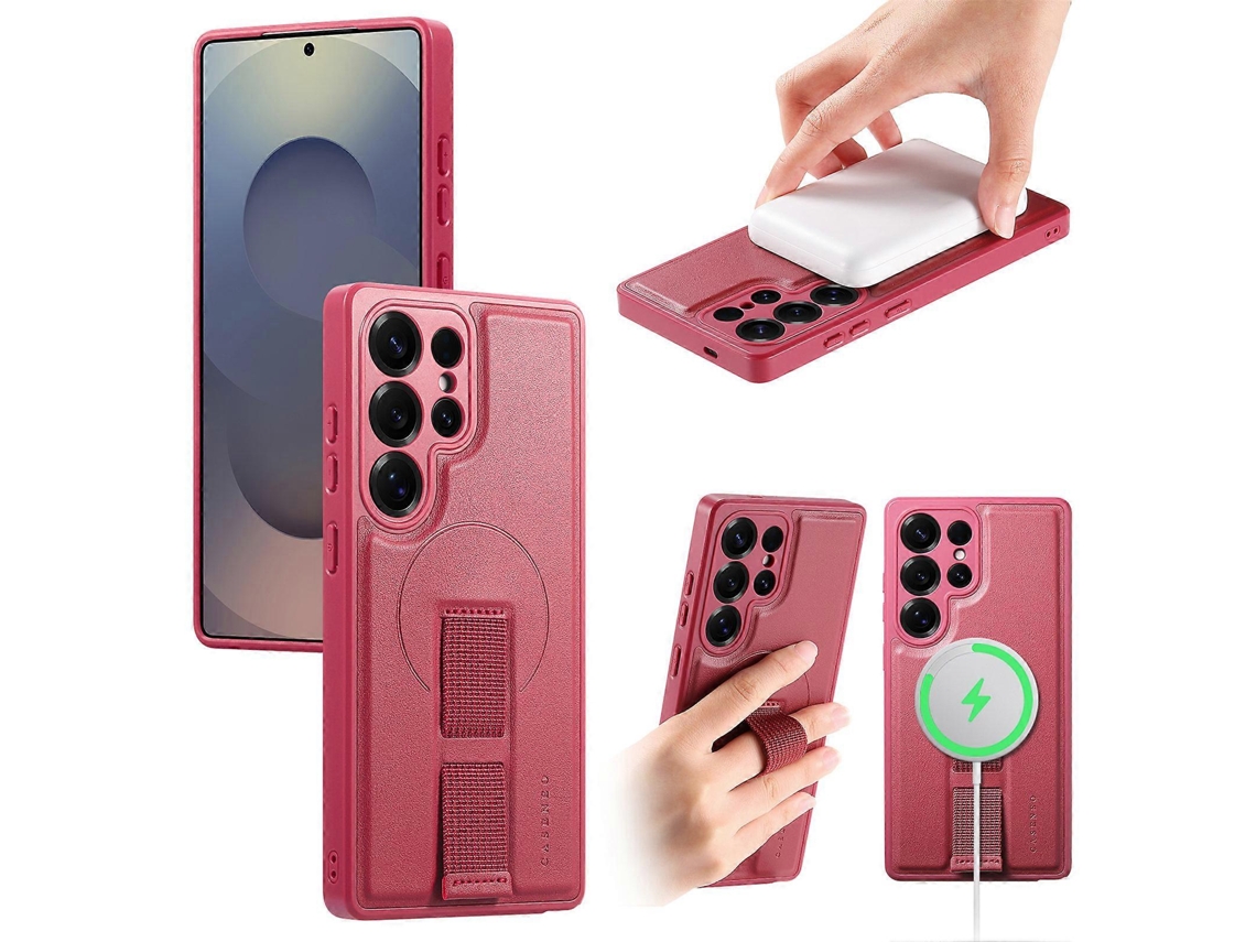 Capa Magnética Caseneo Compatível Com Samsung Galaxy S25 Ultra, Pulseira De Couro Pu Capa De Telefone À Prova De Choque De Pc