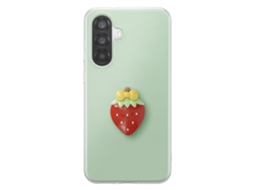 Capa Para Galaxy A36 Com Motivo De Morango Em Relevo 3d E Borda Elevada
