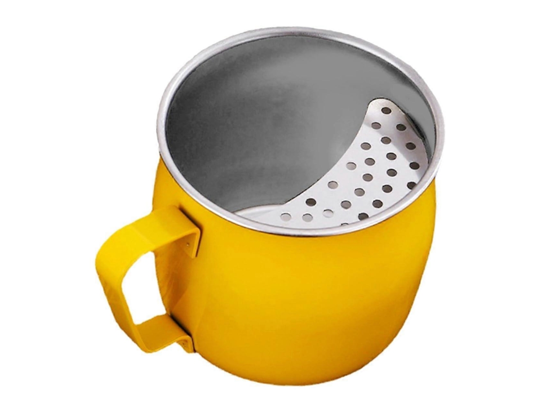 Caneca Infusora De Chá Em Aço Inoxidável, Resistente Ao Calor, Para Preparo De Chá A Granel, Com Coador, Ideal Para Casa E Escritório, Cor Amarela.