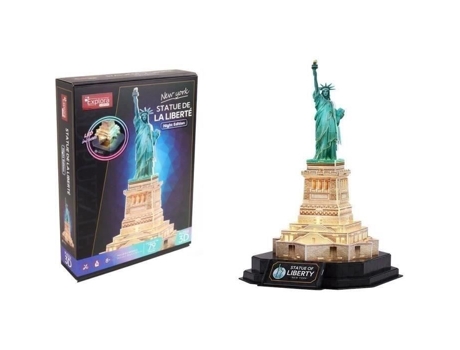 Quebra Cabeça 3d Luminoso Estátua Da Liberdade Jogo De Construção Explora 79 Peças A Partir De 8 Anos