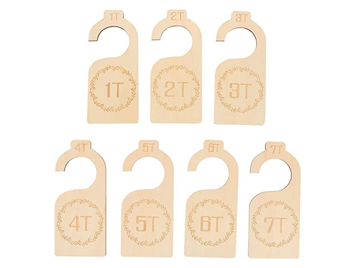 Primerox separador de Armário para Bebê 7 Peças Madeira Organizador de Roupas Closet Divider
