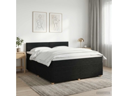 Vidaxl Cama Box Spring Com Colchão Preto 140 X 190 Cm Tecido