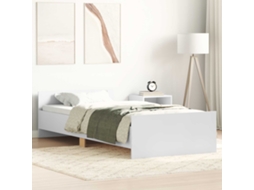 Vidaxl Estrutura Da Cama Com Cabeceira Branco Derivados De Madeira